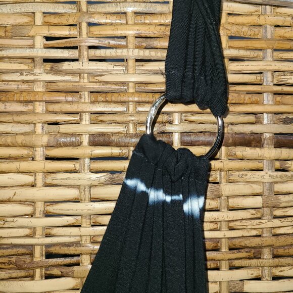 Young Fabulous & Broke Maxi Dress Women L Boho Chic Tie Dye Black & White Halter - Picture 6 of 10